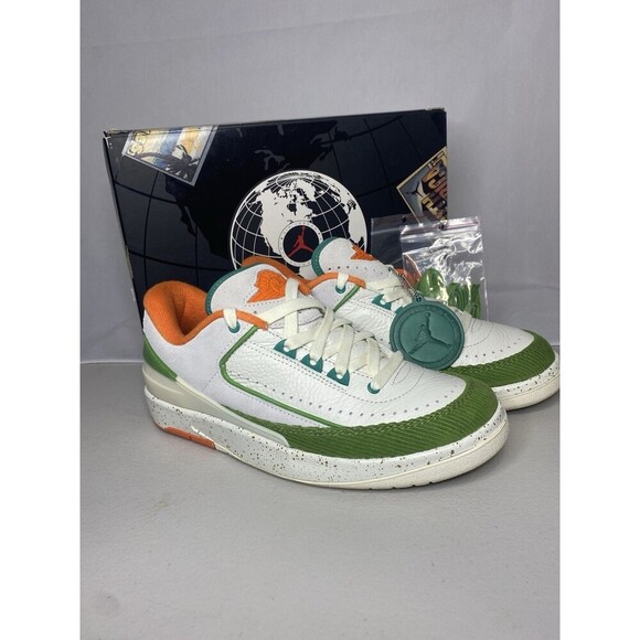 Nike Titan Air Jordan 2 Retro Low SP safety Orange-Green Women’s  7 Original Box - Picture 1 of 6